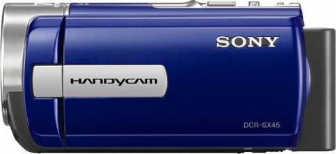 Actual product image Sony DCR-SX45, Standard Definition, Flash, 60x Zoom, Blue (60 x)