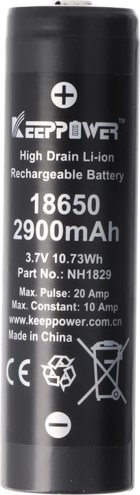 Immagine prodotto Keeppower Batteria IMR18650 10A Button Top (1 pz., 18650, 2900 mAh)