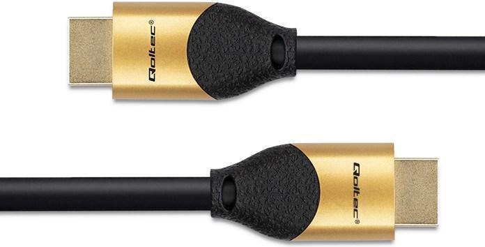 Productafbeelding Qoltec kabel HDMI v2.1 Ultra hoge snelheid 8K | 60Hz | 26AWG | GOUD | 5m (5 m, HDMI)