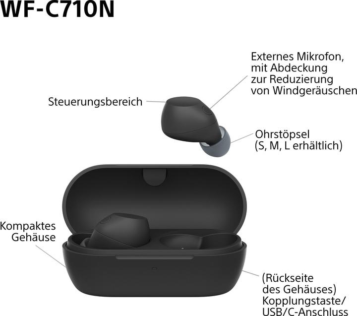 Actual product image Sony WF-C710N (NC, 8.50 h, Wireless)