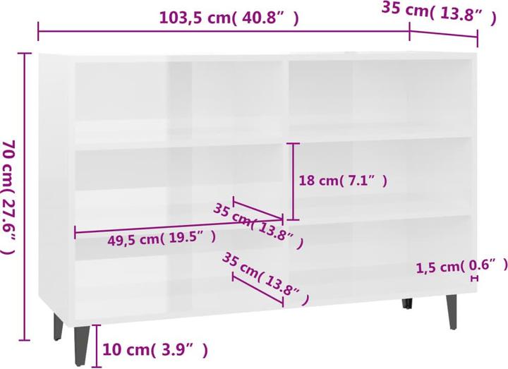 Immagine prodotto VidaXL Lukas (103,5 x 35 x 70 cm)