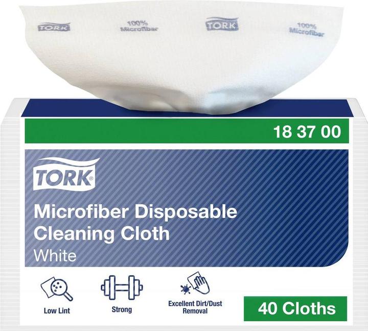 Tork Microfibre Disposable Cleaning Cloths White with Blue Print 183700 (320 pcs.)
