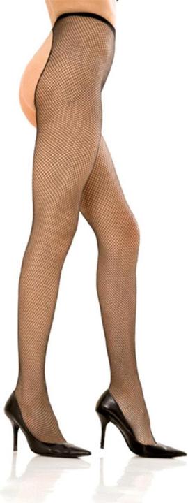 Actual product image EDC Fishnet Pantyhose with Open Crotch - Black (One size)