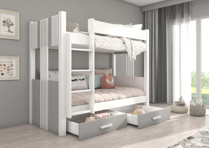 Actual product image ADRK Furniture Double Bunk Bed with Mattresses ARTA 200x90 (200cm x 90cm)