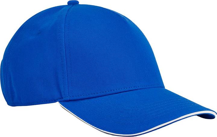 Actual product image Beechfield Classic 5 Panel Organic Cotton Sandwich Peak Baseball Cap (One size)