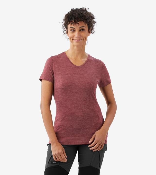 Forclaz Women’s Short-Sleeved Merino Wool T-shirt, Merino Fresh - Brown