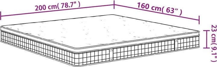 Actual product image VidaXL Sawyere (160 x 200 cm, Spring core)