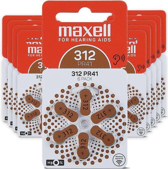 Produktbild Maxell 312 (PR41) - 60 Hörgerätebatterien (60 Stk., 165 mAh)