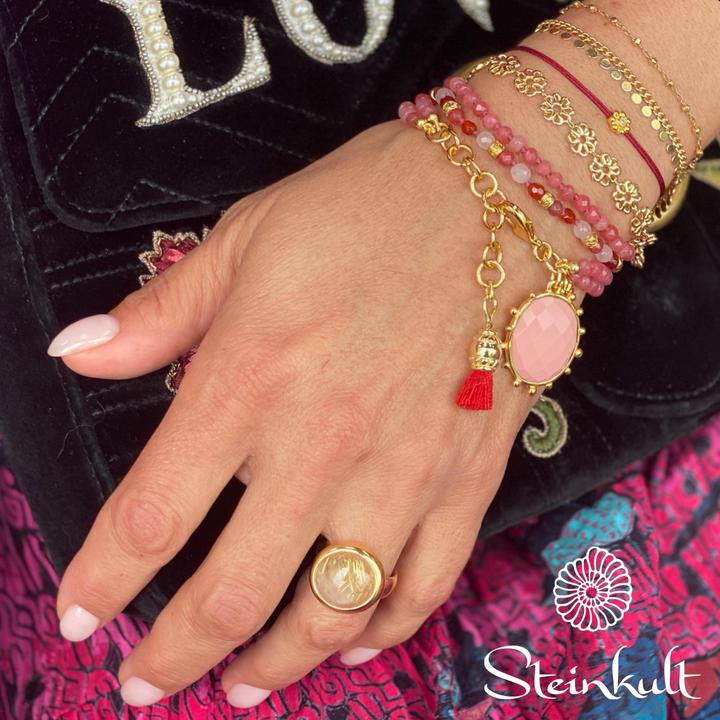 Immagine prodotto Steinkult Bracciale con diamante in argento placcato oro "My pretty diamond" (Il mio bel diamante) (0.60 cm, placcato in oro 18 ct. e con 0,03 ct. diamante, Argento 925, Filo di nylon)