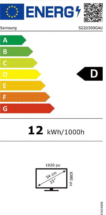 Energy Label Samsung 22 INCH MONITOR S30GD IPS PANEL (1920 x 1080 pixels, 22")