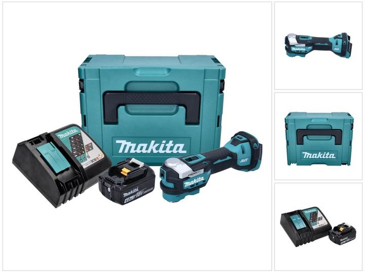 Makita DTM 52 RM1J Battery Multifunction Tool 18 V Starlock Max Brushless + 1x Battery 4.0 Ah + Charger