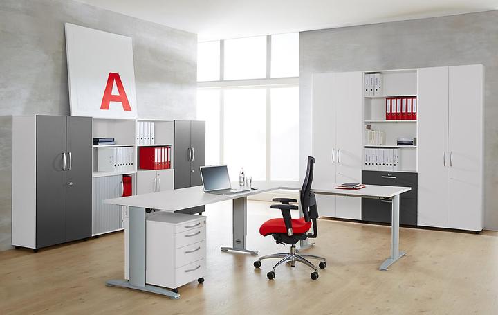 Actual product image Schäfer Shop LOGIN mobile pedestal, 3 drawers, 1 utensil drawer, central locking system