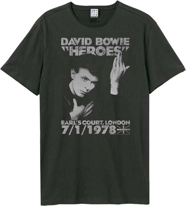 Actual product image Amplified Unisex Adult Heroes 1978 David Bowie T-Shirt (S)