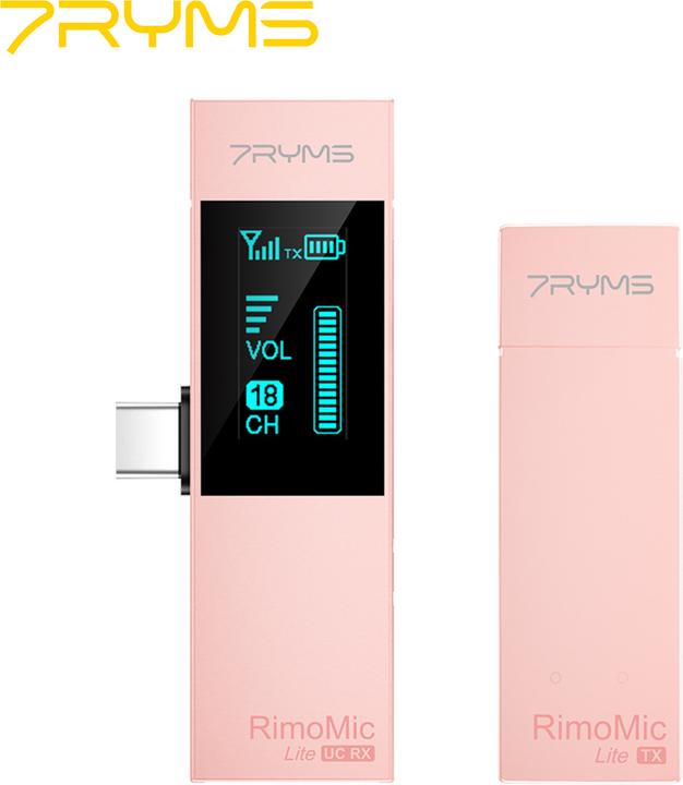 Produktbild 7Ryms Streaming and Video Mini Wireless Microphone (For USB-C & USB-A Interface) Rimomic Lite UC - Pink