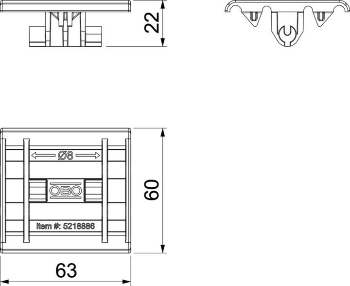 Produktbild OBO Bettermann Adapter für Gitterrinnen zur Montage auf 5218886
