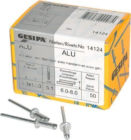 Produktbild Gesipa Blindnieten 5.0x12 mm Aluminium 50 Stück