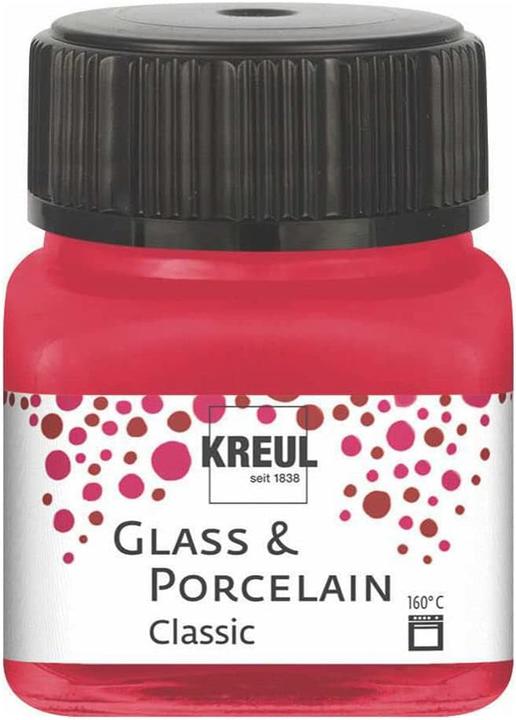 Actual product image Kreul Glass & Porcelain Classic, porcelain and glass paint (Crimson, 20 ml)