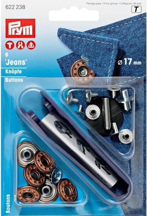 Produktbild Prym Jeansknopf Sterne, altbronze 17 mm, Karte 6 Stk.