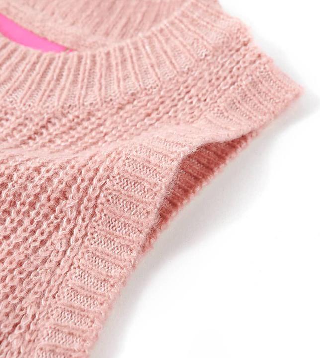 Actual product image VidaXL Children's jumper waistcoat knitted light pink 92,Material: 67 (92)