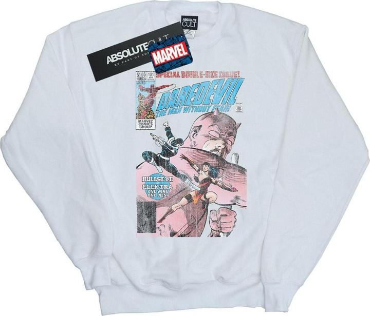 Actual product image Womens/Ladies Daredevil Distressed Bullseye Vs Elektra Cover Sweatshirt (XL)