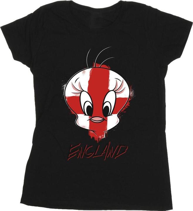 Actual product image Looney Tunes Womens/Ladies Tweety England Face Cotton T-Shirt (L)