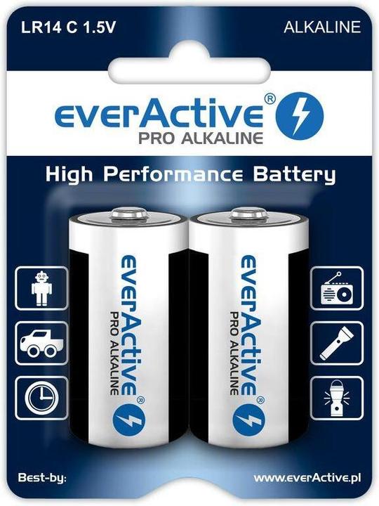 Produktbild Everactive Alkaline batteries Pro LR14 C - blister card - 2 - Batterie - Baby (C) (2 Stk., C, 8000 mAh)