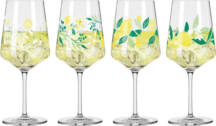 Ritzenhoff Bicchiere da aperitivo SOMMERTAU F24 Limoncello Hugo Set di 4 contenuti 544 ml ciascuno (5.44 dl, 4 x, Bicchieri da aperitivo)