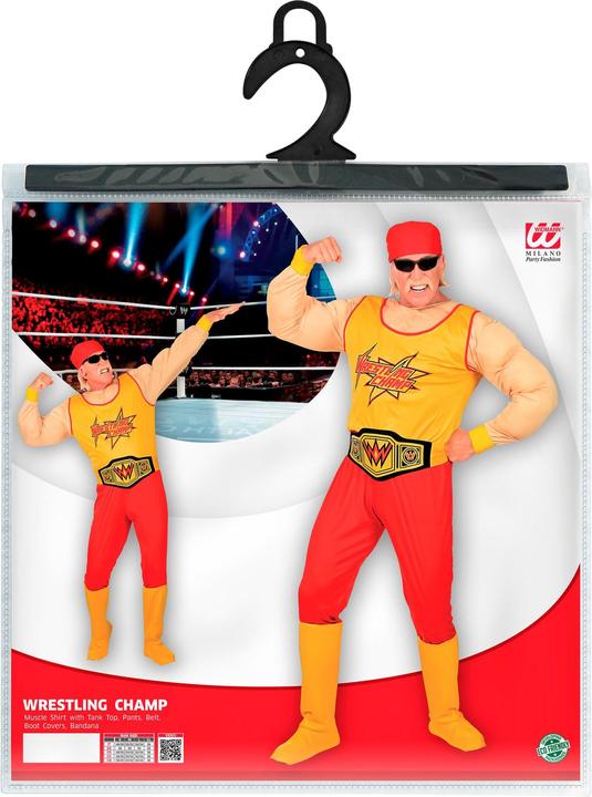 Actual product image Widmann WRESTLING CHAMP (muscle shirt, trousers, belt, boot covers, bandana), L (L)