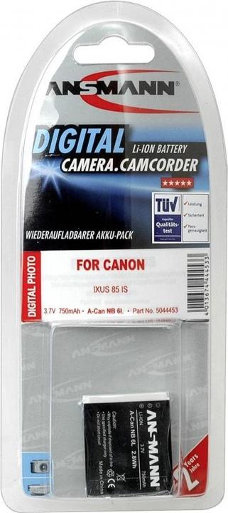 Actual product image Ansmann Canon NB-6L Battery (Rechargeable battery)