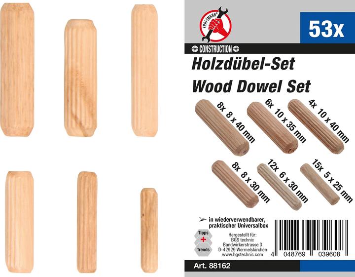 Actual product image BGS Wooden dowel range (53 pcs.)