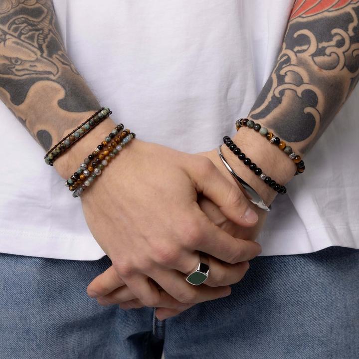 Actual product image Balibay Islay (20.50 cm, Tiger's eye, Kambaba jasper, Onyx, Moss agate, 925 Sterling silver, Gemstone, Agate)