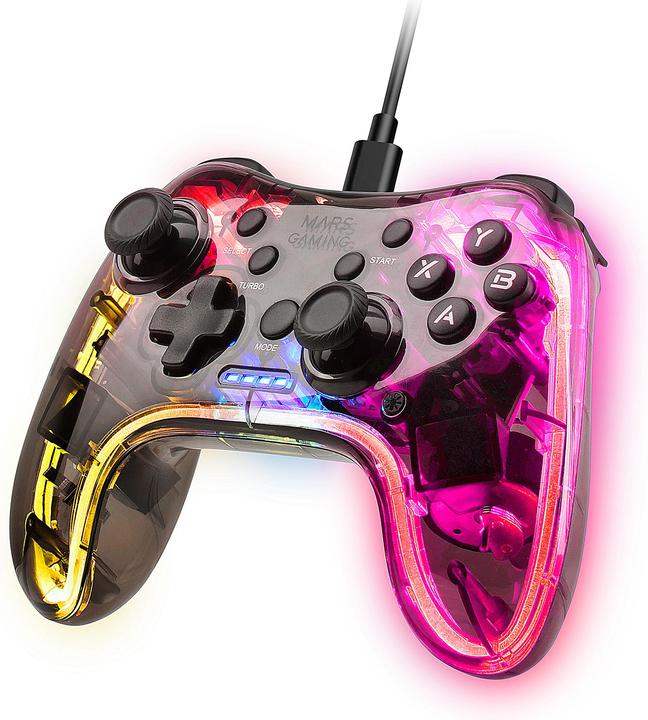 Produktbild Mars Gaming Manette De Jeu Filaire Mgp-C RGB (Transparent) (Mac, PC, Switch, Android, PS3)