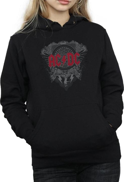 AC/DC Womens/Ladies Black Ice Cotton Hoodie