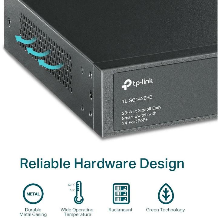 Actual product image TP-Link Switch 28x GE TL-SG1428PE thereof 24xPOE+ (26 Ports)
