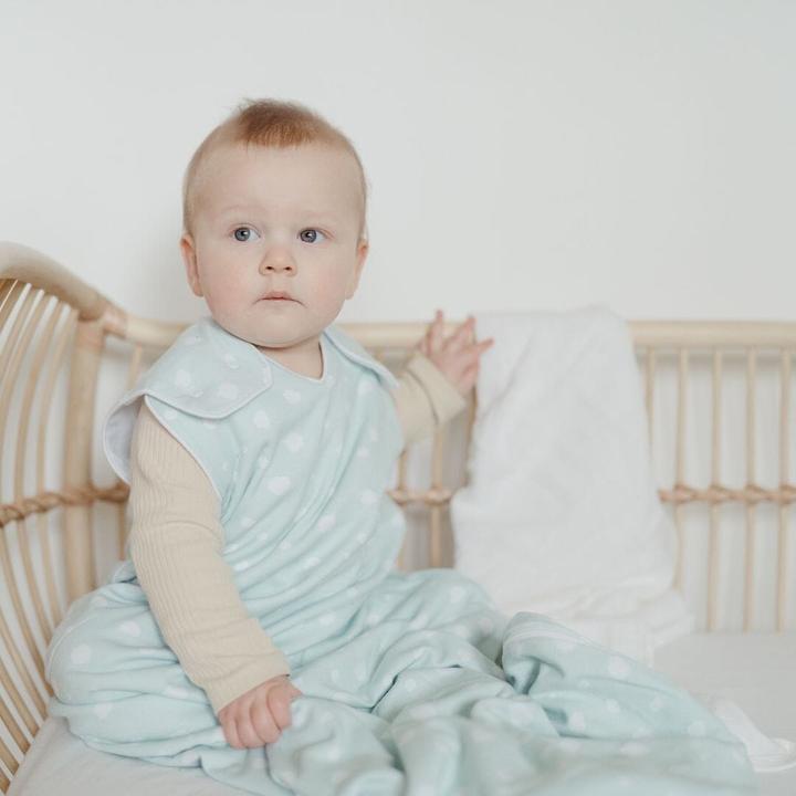 Produktbild Emma & noah Baby-Sommerschlafsack Punkte Mint 90 cm (90 cm, 1.0 TOG)
