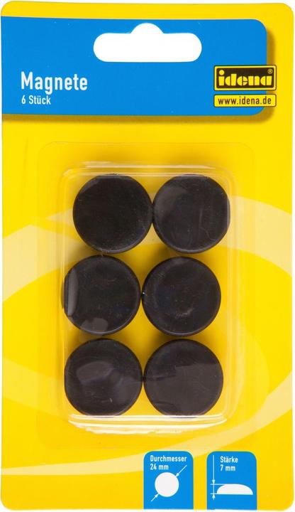 Produktbild Idena Magnete rund 6 Stück, schwarz, Ø24mm (6 x)