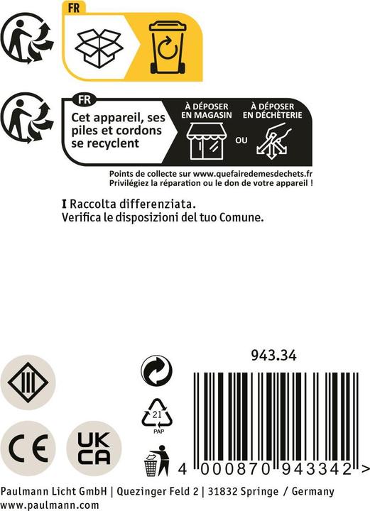 Actual product image Paulmann Luminaires Ronas (550 lm, IP44)