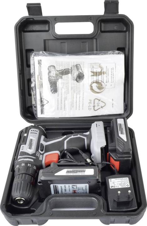Actual product image Mannesmann Cordless drill screwdriver 20V (Rechargeable battery operated)