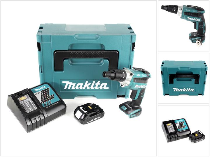 Immagine prodotto Makita DFS 251 RA1J Avvitatore a batteria per cartongesso 18 V Brushless + 1x batteria 2.0 Ah + caricatore (Batteria ricaricabile)