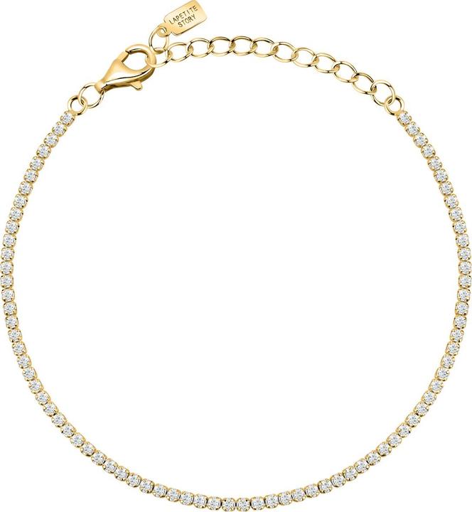 La Petite Story Gold-plated tennis bracelet with clear zircons Silver LPS05AWV34 (16 cm, 925er Silber)