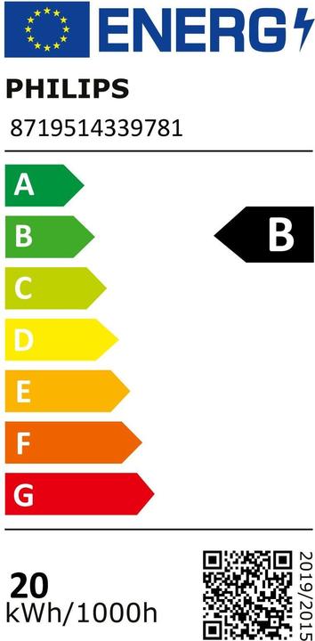 Energy Label Philips Tube MASTER LEDtube 1500 mm UE 20W 865 T8 (G13, 20 W, 3700 lm, 1 x, B)
