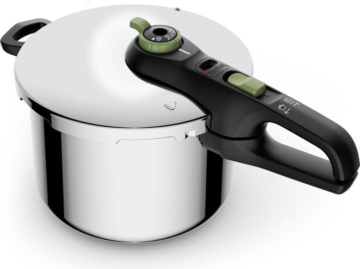 Tefal Secure Trendy Autocuiseur 4 l sans panier moringa green (25 cm, Cuiseur à vapeur, Acier inoxydable)