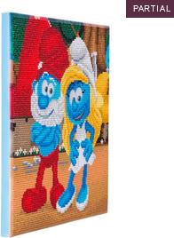 Produktbild Craft Buddy Schlumpfine und Papa Schlumpf, Bild 30x30cm Crystal Art