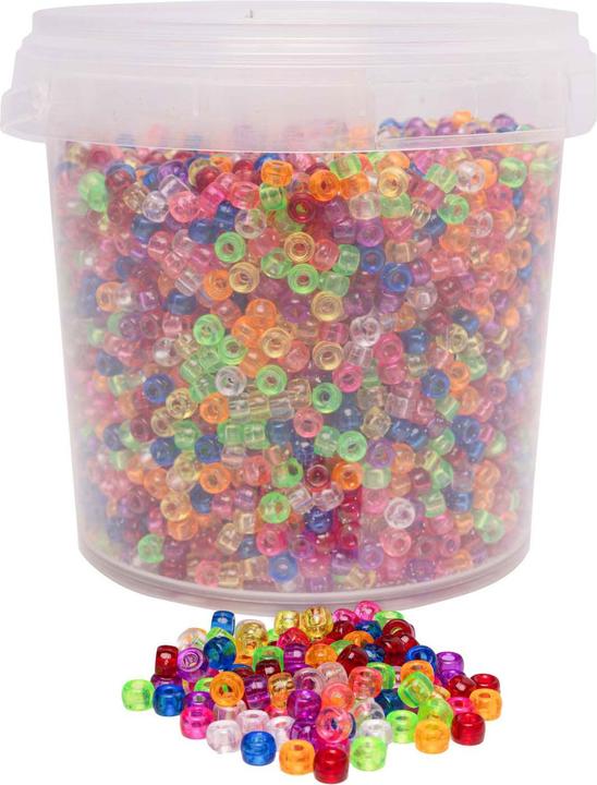 Actual product image Colorations - Kleine Pony-Perlen - Transparent, 4 x 6 mm, 500 gr.