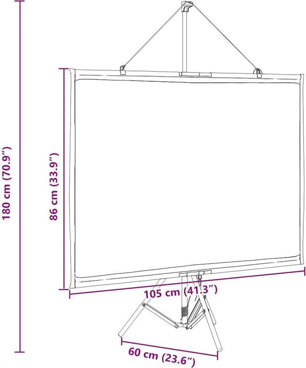 Produktbild VidaXL Beamer Leinwand mit Stativ 50 Zoll 4:3 Projektionswand Leinwand (50", 4:3)