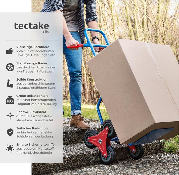 Produktbild tectake Treppensackkarre (100 kg)