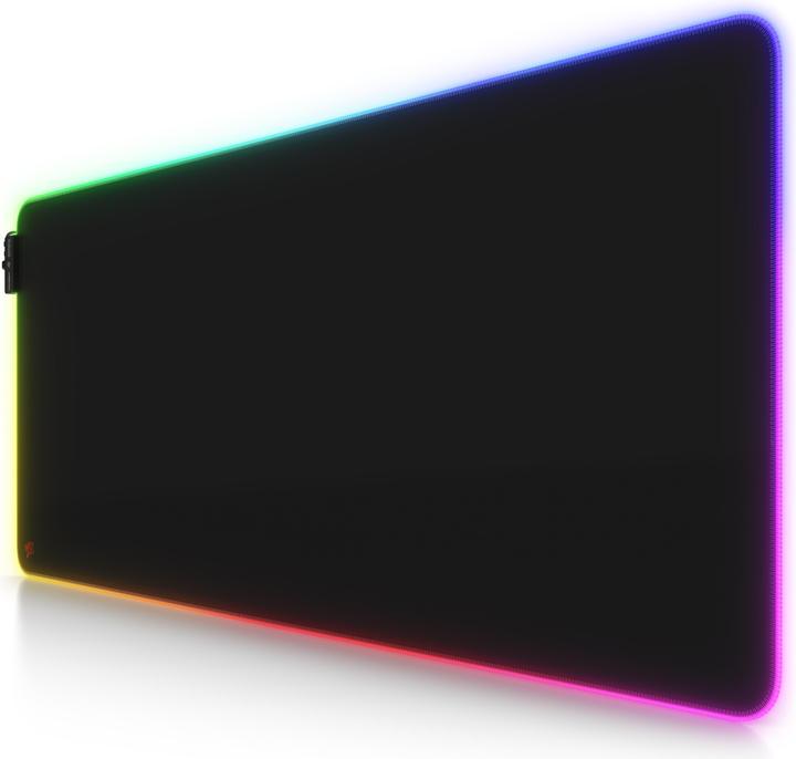 Produktbild Titanwolf RGB Gaming Mauspad, Mausmatte 900 x 400 mm, verbessert Präzision & Geschwindigkeit, Icon rot (XL)