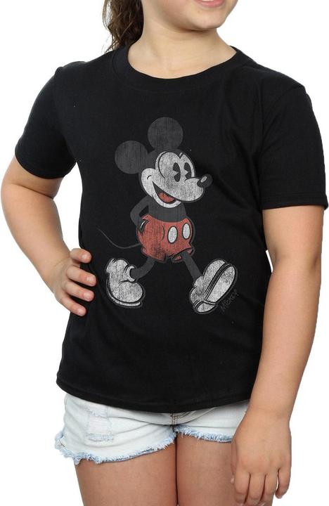Actual product image Disney Girls Mickey Mouse Walking Cotton T-Shirt (140, 146)