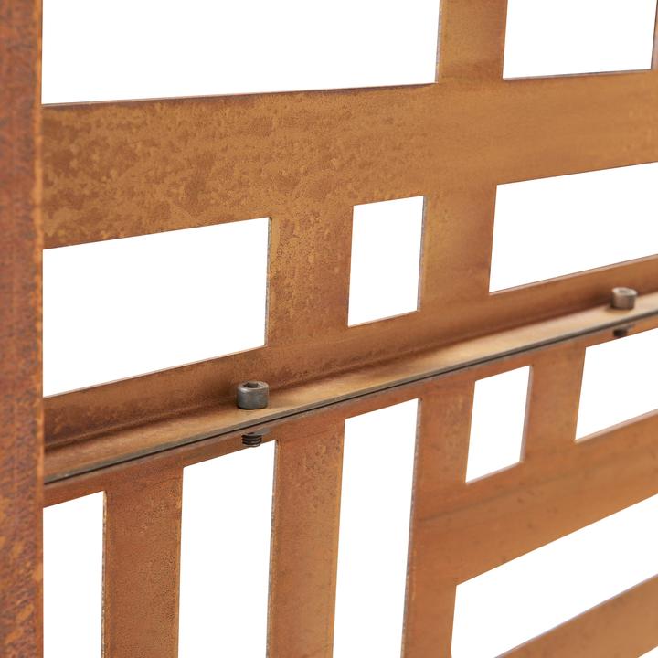 Produktbild Casa.Pro Trennwand Bernalda 180x120 cm Stahl Edelrost (180 x 120 x 40 cm)
