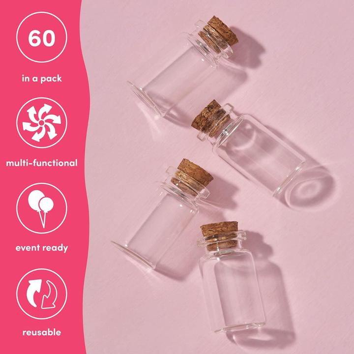Actual product image The twiddlers Glasflasche mit Korkstopper mini 60 Stück
